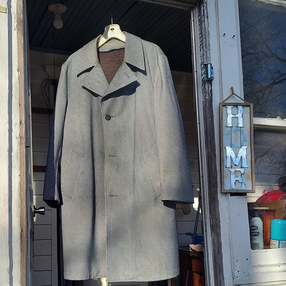 Vintage Men’s Houndstooth Maincoat - 42  Reg